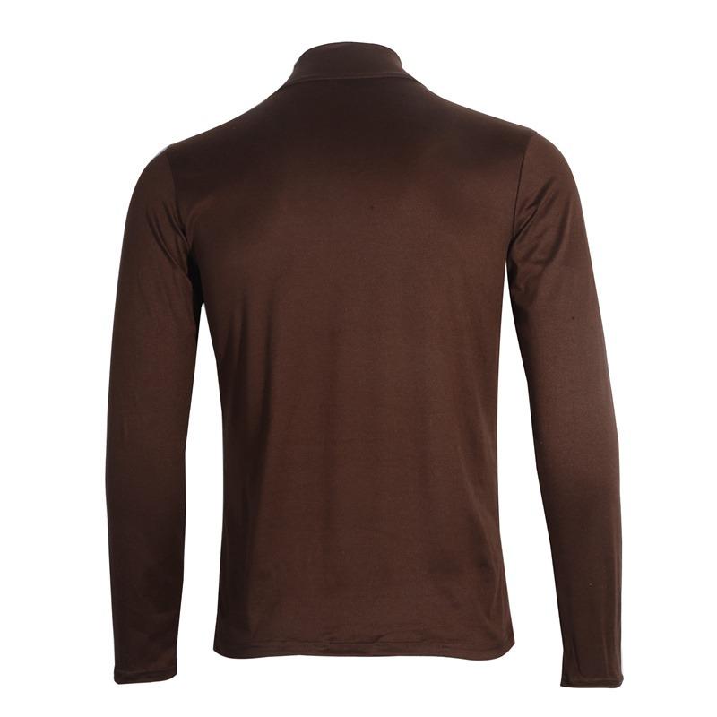 Men's High Neck Solid T-shirt Long Sleeve Autumn Winter Slim Fit Fashion High Elastic Casual Breathable Apparel Pullover