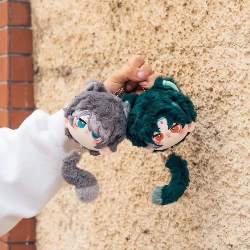 12cm Genshin Impact Alhaitham Plush Keychain Soft Stuffed Pendant Cartoon Cosplay Prop Fan Collectible Gift