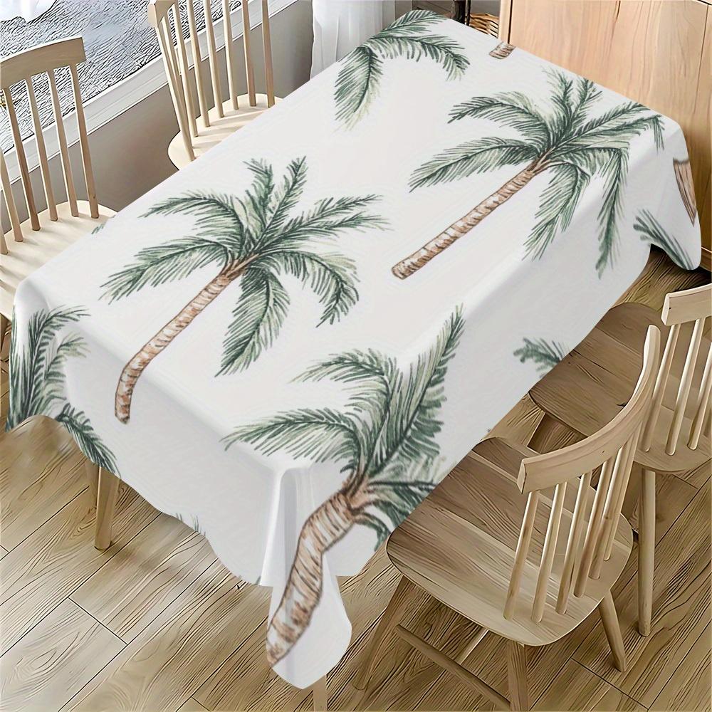 Summer Palm Trees Tablecloths Waterproof Rectangle Tablecloth for Table Decor Palm Tree Table Cover for Kitchen Dining Party