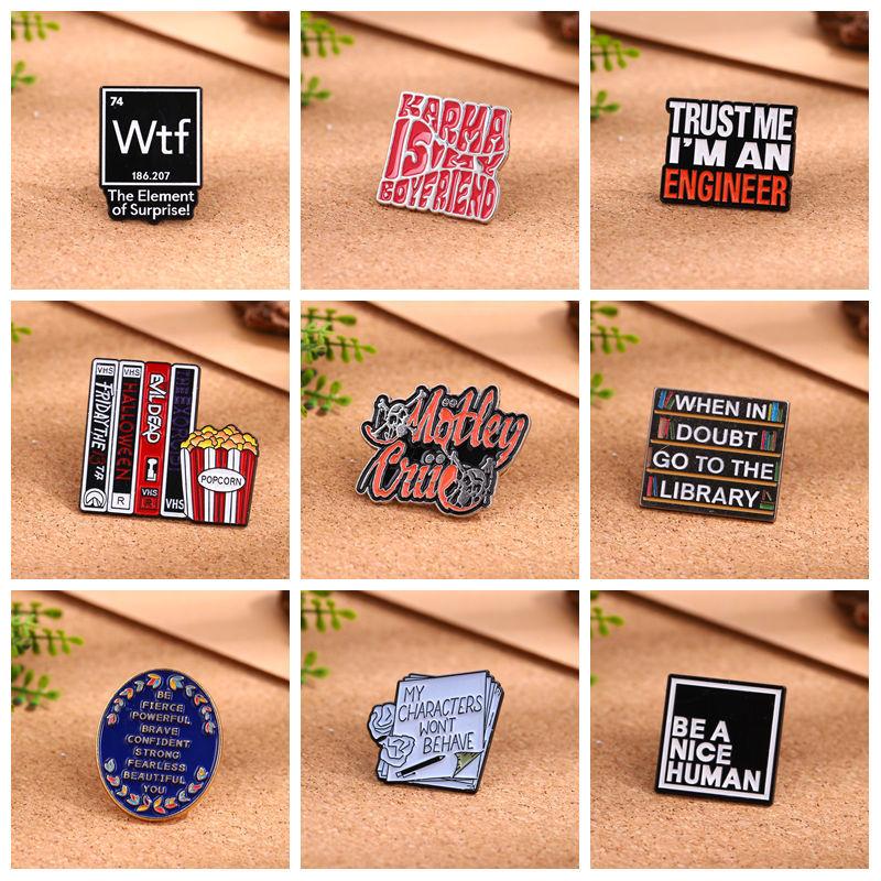 Creative Cartoon English Alphabet Series Alloy Brooch Fashion Versatile Metal Badge Clothes Accessories Clothing