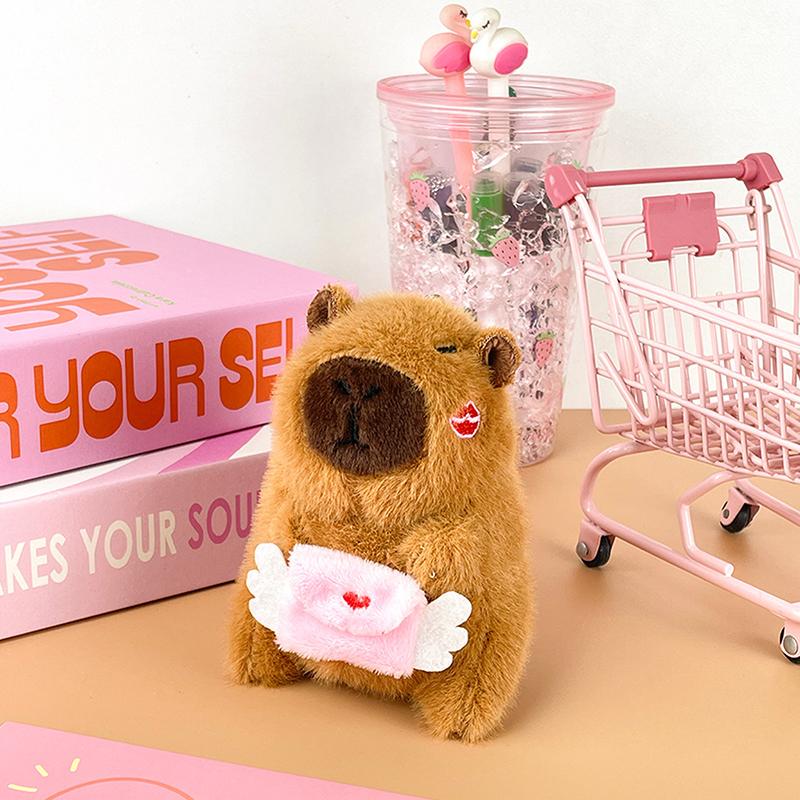 

Cute Cupid Capybara Plush Keychain Stuffed Animal Doll Keyring Bag Pendant Backpack Hanging Decoration Couple Key Holder