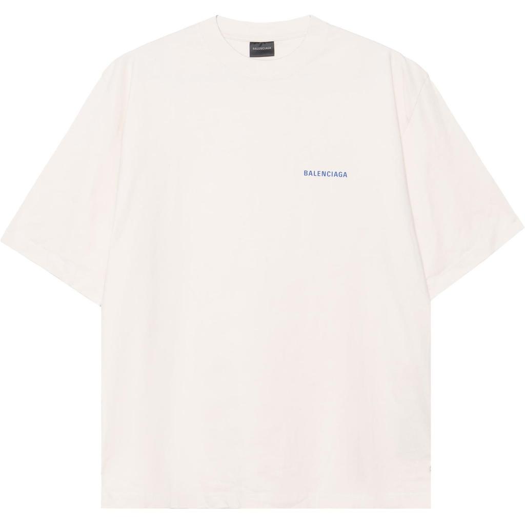 Balenciaga FW20 T Shirt Loose Fit Men's Ecru 612966TIVG59055