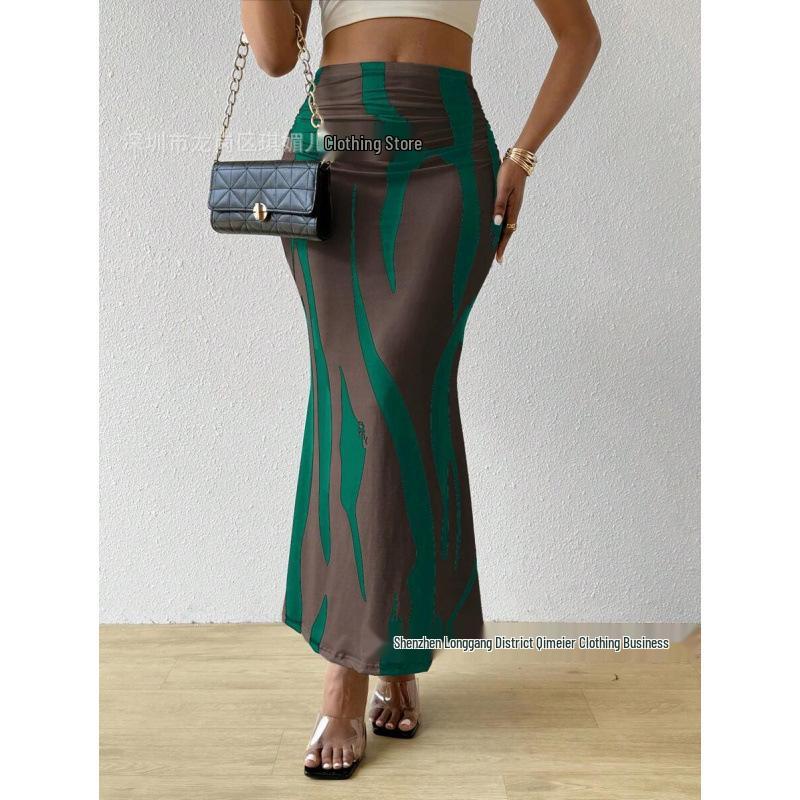 High Waist Zebra Print Fishtail Skirt - Fashionable European & American Women's Clothing, 2025 Edition