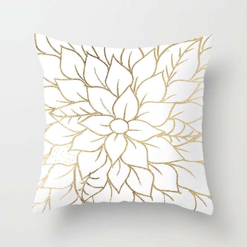 European Style Golden Geometric Print Car Pillow Cover Sofa Cushion Cover Home Furnishings