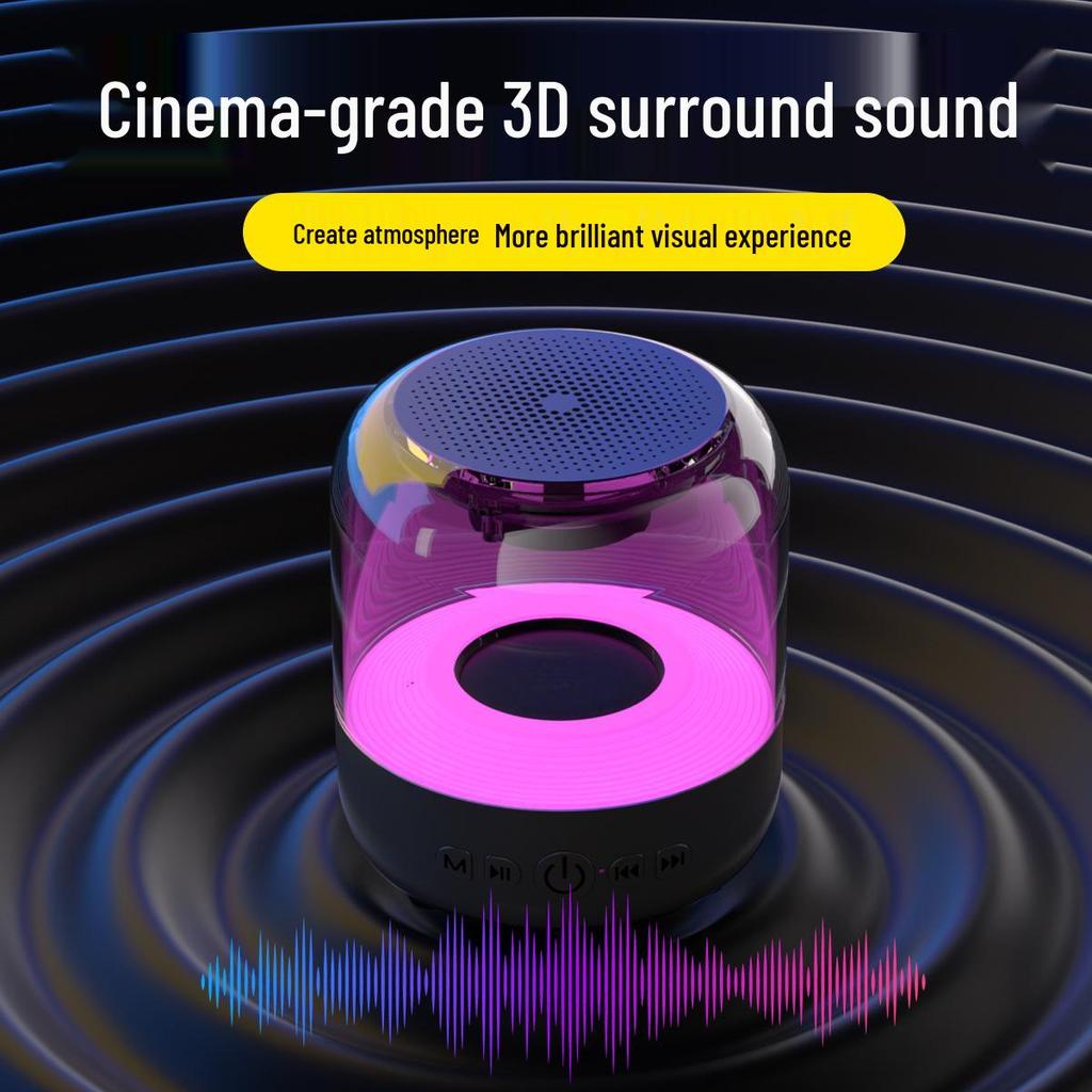 AI Bluetooth Smart Speaker with Stereo Sound and Colorful LED Lighting
