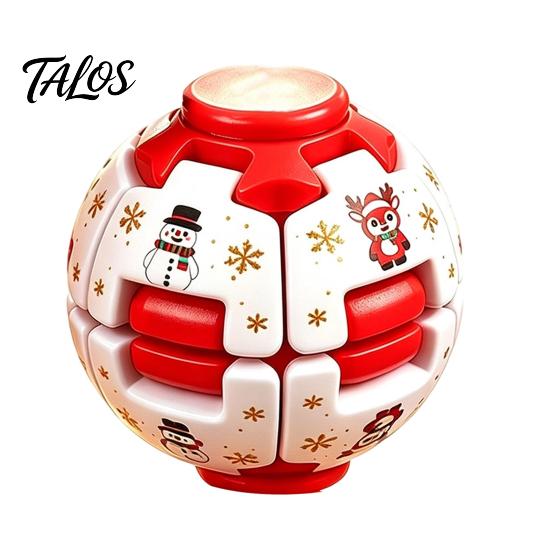 Stressabbau-Spielzeug für Kinder Zum Drücken und Drehen Fidget Ball, Verwandlungsfähiger Spinner Sensorische Nikolaus-Füllung Spielzeug für Erwachsene Teenager, Angst-Fokus-Spielzeug, Weihnachten