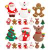 2/5pcs Christmas Series Silicone Beads Santa Reindeer Cookies Snowman DIY Pacifier Chain Jewelry Making Bulk DIY Crafts