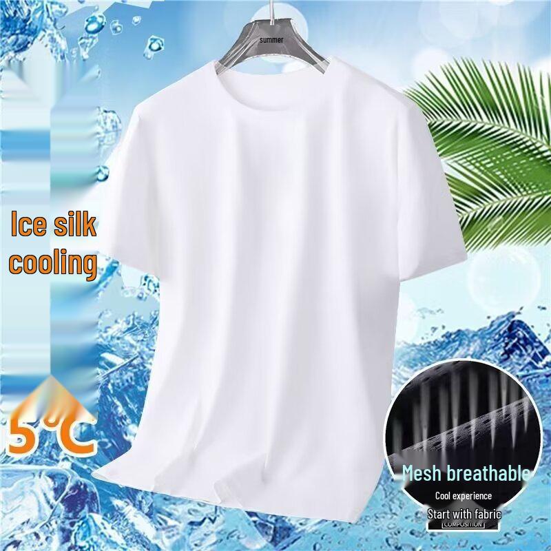 Men's Summer Quick-Dry Mesh Fitness T-Shirt, Elastic Casual Half Sleeve