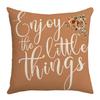 New Autumn Thanksgiving Home Sofa Cushion Cover Letter Printed Linen Flowers Warm Colors