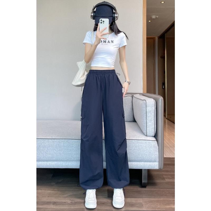 Women's Quick Drying Thin Sports Pants Summer High Waist Casual Convertible Cargo Pants for Outdoor Exercise Fitness