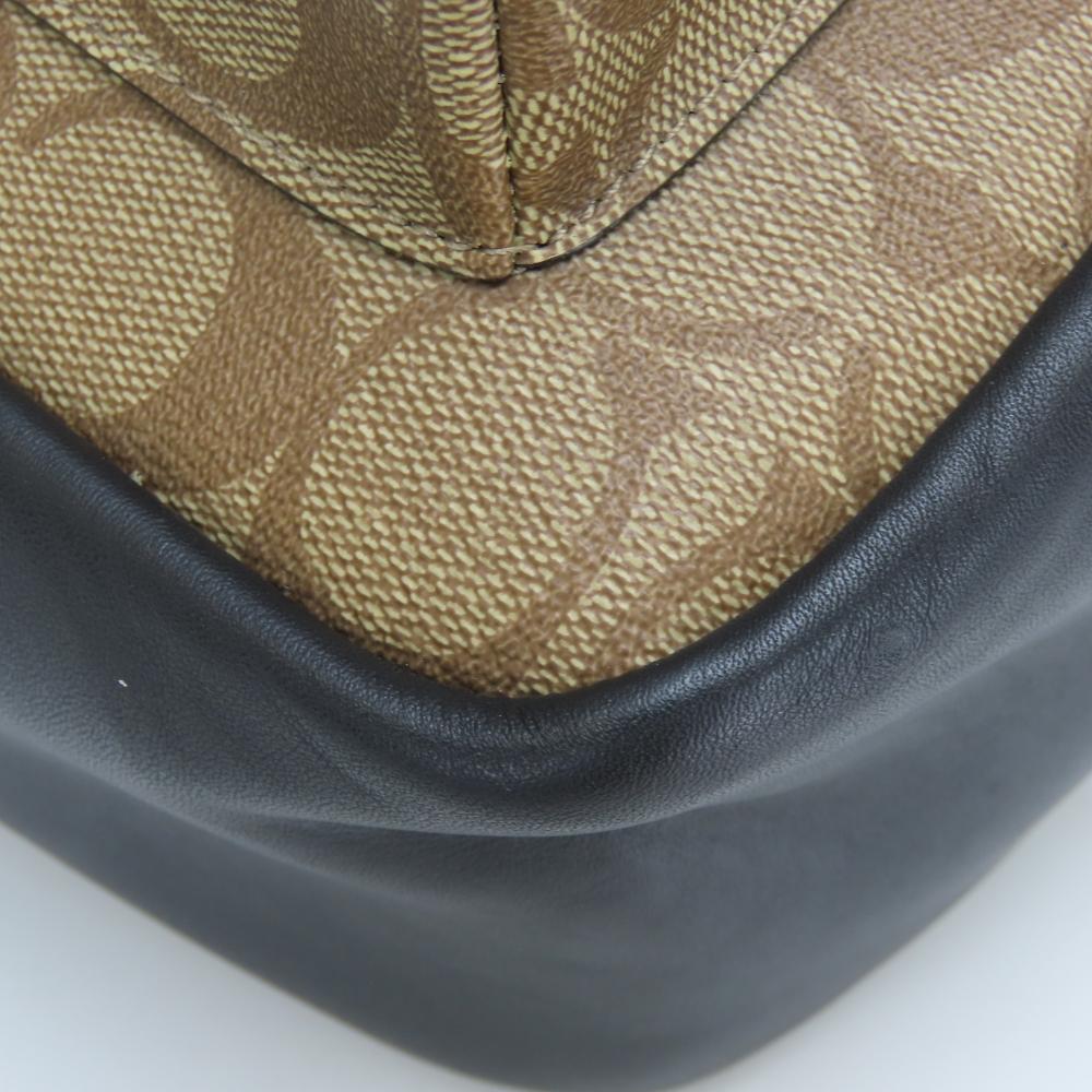 Used COACH Backpack Â· Daypack Signature F32200 PVC/leather Brown black mini