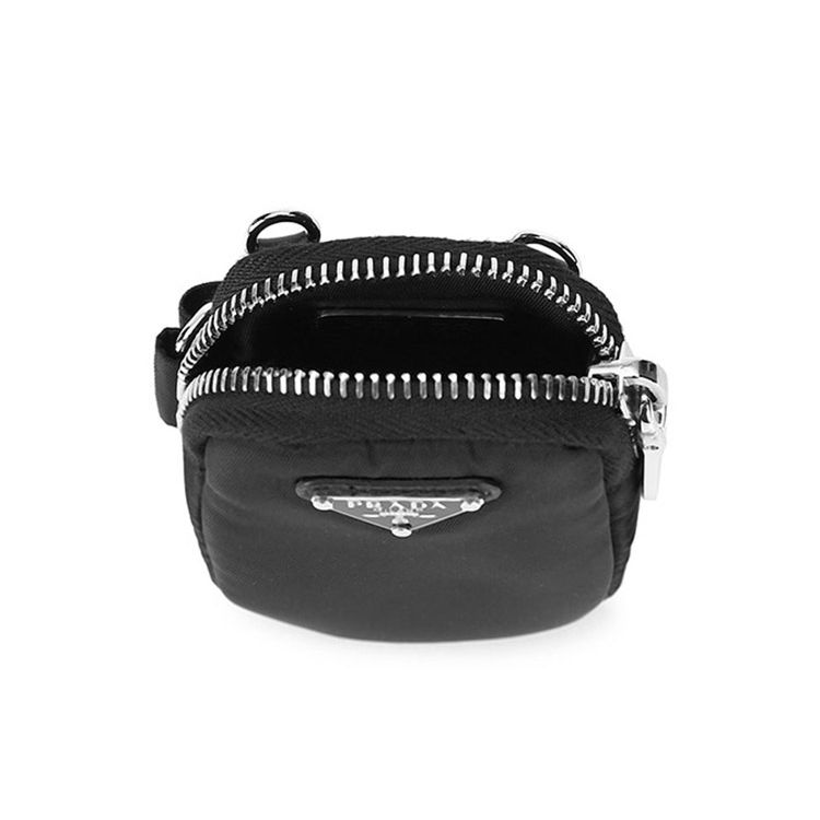 Prada Re-Nylon Logo Wristlet Coin Purse Crossbody Shoulder Bag Women bags Black 1TT130-2DMV-F0002