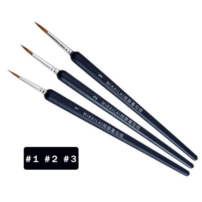 MIKAILAN Wolf Hair Paint Brush Fine Hand-painted Hook Line Pen Round Tip Miniature Brush For Drawing Gouache Oil Painting Brush