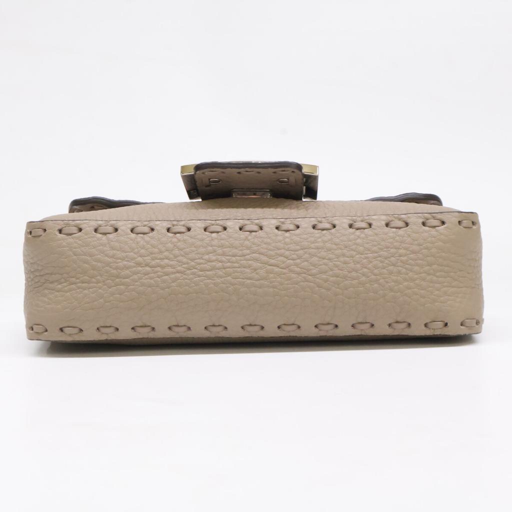 FENDI 8BS017 Selleria Mini Bucket 2-Way Chain Shoulder Bag Handbag Taupe/SVHardwareUsed