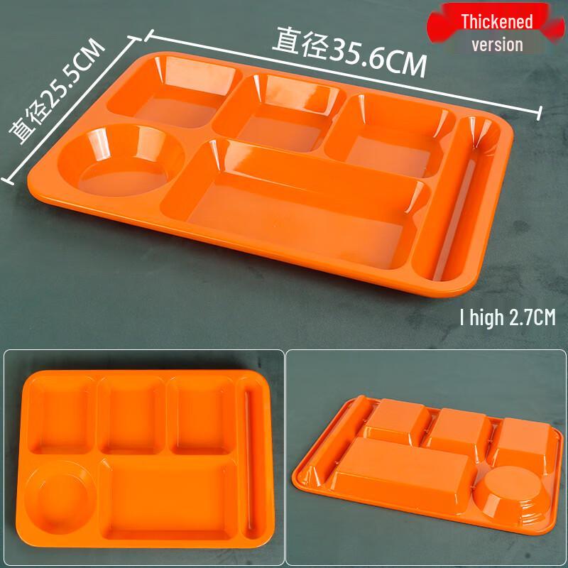Melamine Rectangular Multi-Compartment Canteen Plate