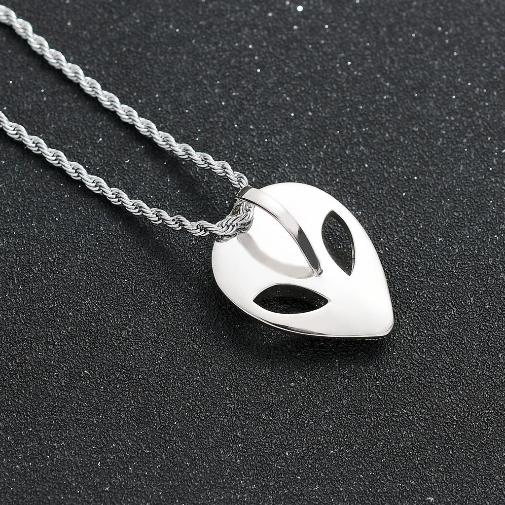 Ins European and American New Alien Mask Pendant with Micro Inlaid Zircon Hip Hop Rap Singer Men Necklace