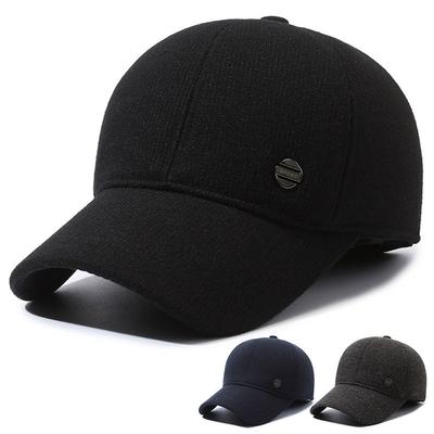 Hut Herren Thermovelours Baumwollmütze für mittleres Alter und ältere Menschen Ohrenschutz Baseballkappe Herbst und Winter ältere Wollmütze