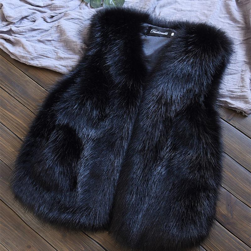 Vest Autumn and Winter New Women's Coat Short Vest Hairy Vest Thin Imitation Fur Vest