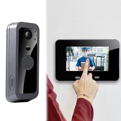 2.4G Audio Video Outdoor Doorbell Camera 4.0 Inch IPS Screen Two Way Voice PIR Motion Detection for Villa House Office Apartment