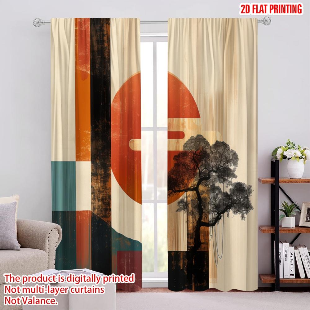 

2pcs,2D plane printing Curtains Roller Blinds ZenSunsetAbstract Durable 100% Polyester Fabric (without rod) Decorations Inside 52.50 × 116.00 cm 2 pcs