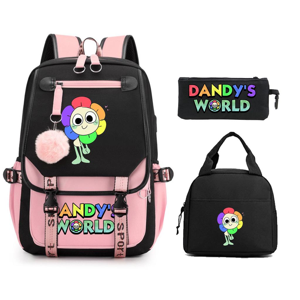 Dandy's World Print Fashion Backpack Set Cross-border Trend Campus Male and Female Versatile Student Bag