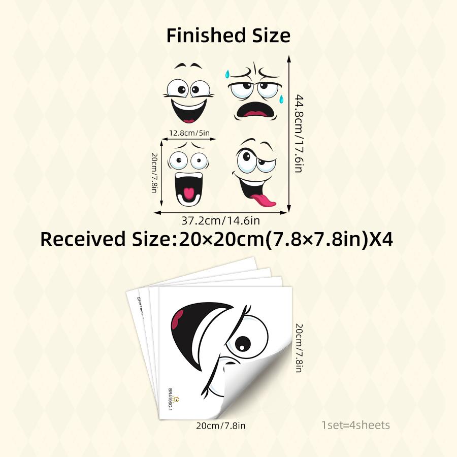 Cartoon Funny Smile Face Trash Can Sticker Self-Adhesive Waterproof Removable for Home Kitchen Bathroom Decorative Decal Gift