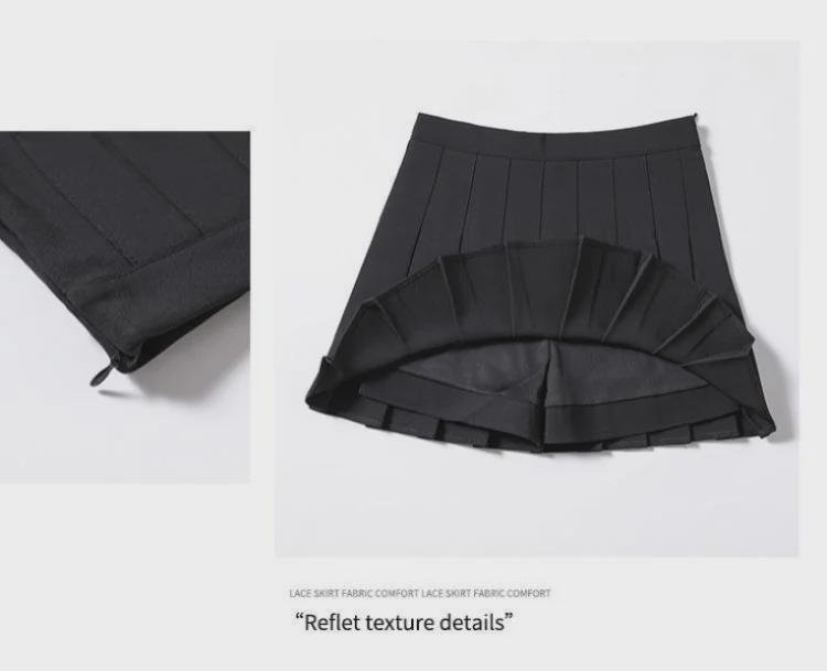JK Hoge Taille Geplooide Zwarte Rok: Sexy & Anti-Rimpel Zomerstijl voor Vrouwen