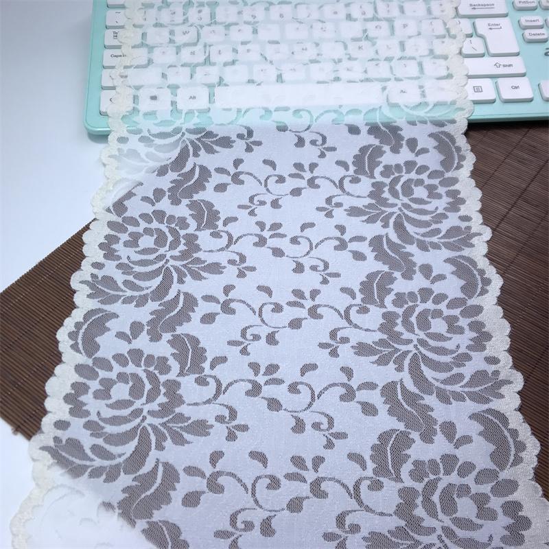 

Эластичное кружево шириной 23,5 см, сетчатая кружевная ткань из эластана и спандекса для нижнего белья, бюстгальтеров, нижнего белья, одежды, шитья и рукоделия 1 meter x 23.5 cm белый/слоновая кость