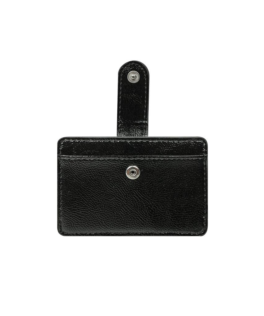Lemasque Mini Daisy Slim Cowhide Card Holder Black