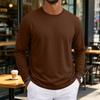 T-shirt da uomo a maniche lunghe con scollo morbido per uso casual quotidiano
