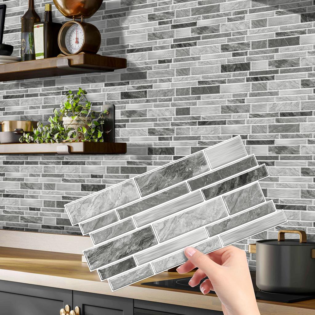 12/24/48pcs Peel And Stick Tile Sticker Self Adhesive Stick On Tile Backsplash For Kitchen Bathroom, Bedroom Decoration