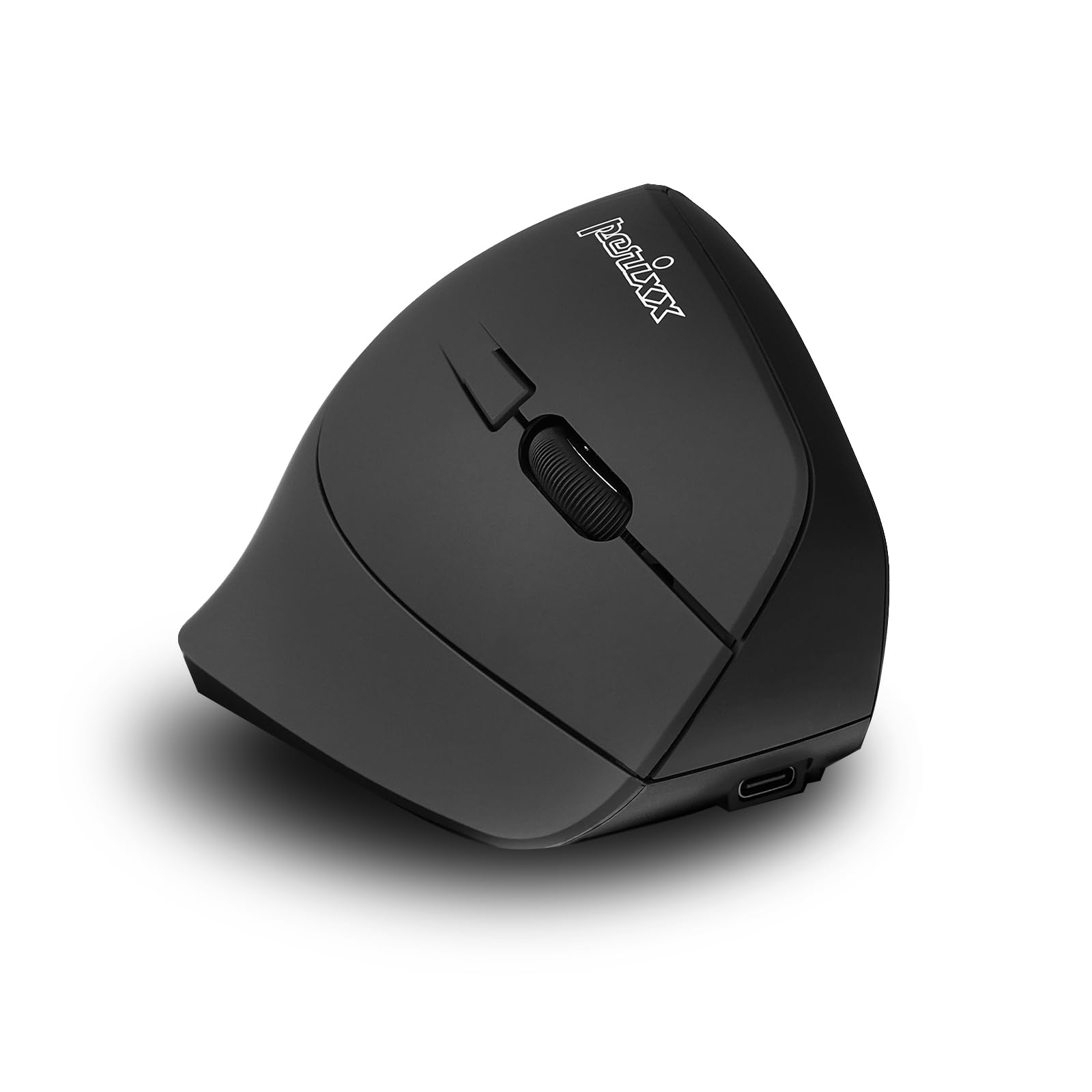 

Perixx Wireless Rechargeable Vertical Wired and Wireless Charging PERIMICE-715R Mouse, Function, Buttons, Black, Right-Handed
