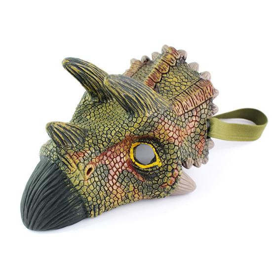 Scary Rex Triceratops Dinosaur Latex Face Mask Halloween Cosplay Party Supples