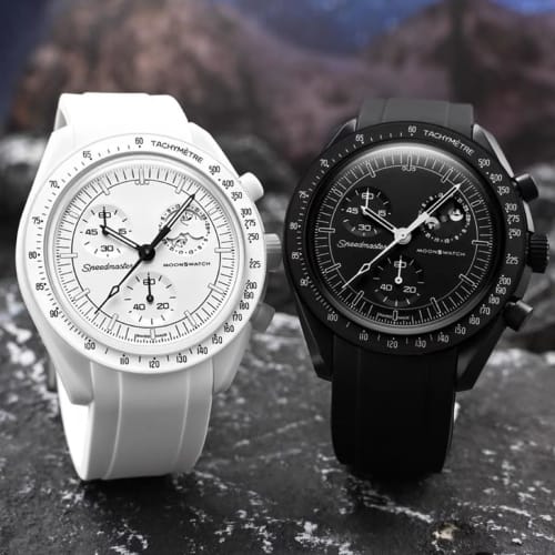 20mm Silicone Watch Band for Omega, Swatch, MoonSwatch, Speedmaster, Rolex, and Seiko. Waterproof and Sweatproof.