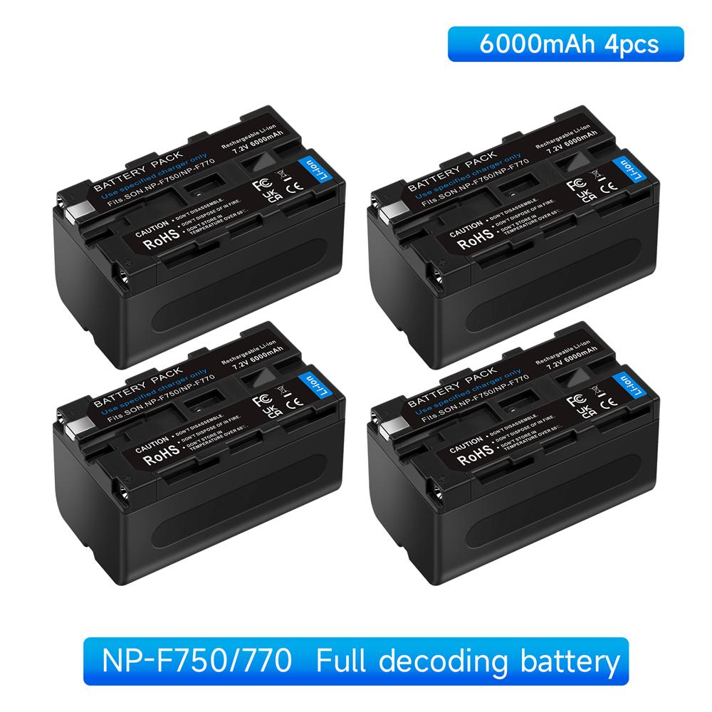 6000mAh per Batteria Sony NP-F770 NP-F780 F750 F730 Caricabatterie con Display LCD F970 F550 F570 F750 F770 MC1500C