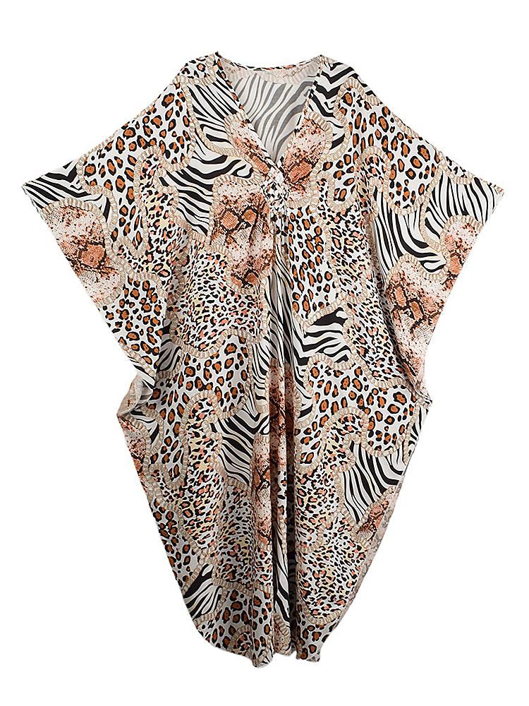 

XITAO Leopard A-line Dress GJ1172 One Size коричневый