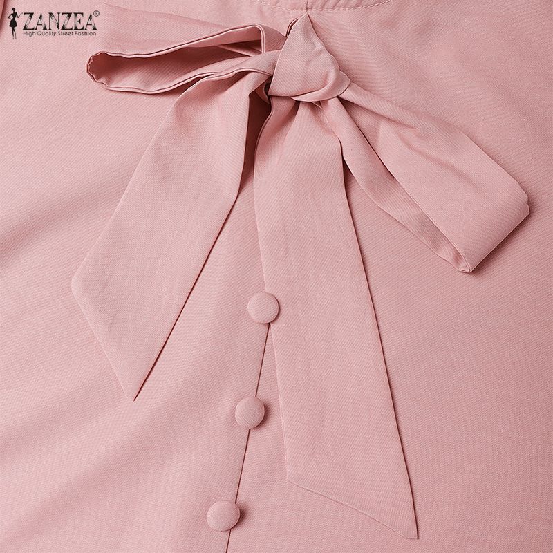 ZANZEA Women Casual Round Neck Loose Long Sleeve Muslim Dress