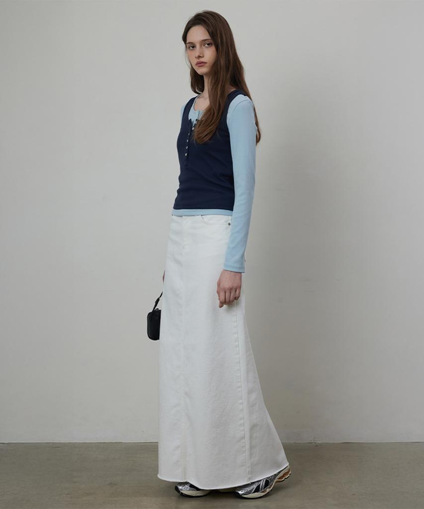 Kwinseulaebis Long Slit Denim Skirt_Light Blue_4Colors