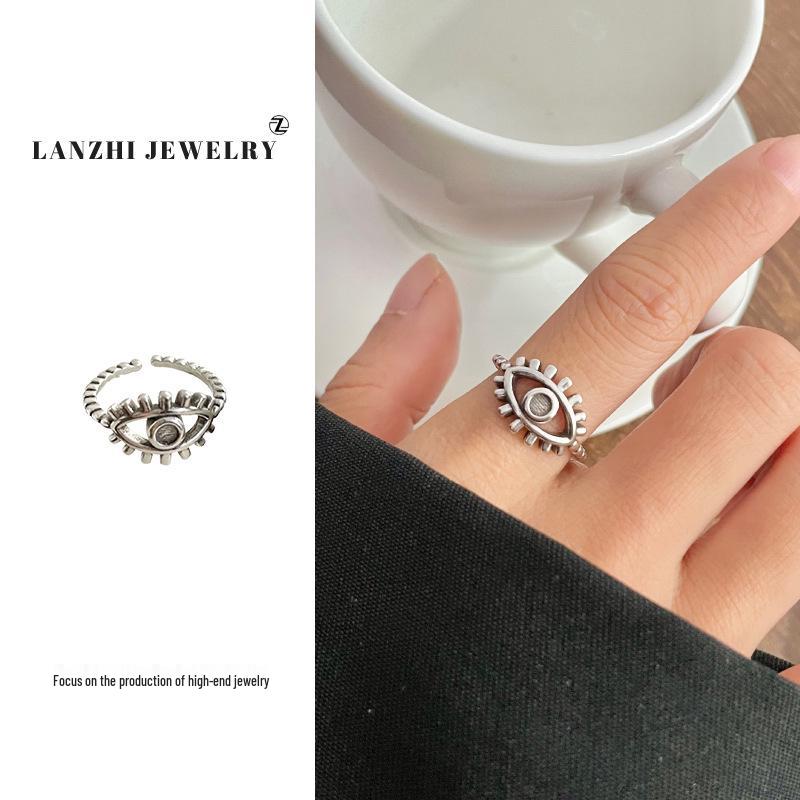 

Lan Zhi Thai Кольцо из стерлингового серебра 925 пробы, преувеличенное, нишевое, для женщин - Не тускнеющее, в европейском и американском стиле Adjustable Opening