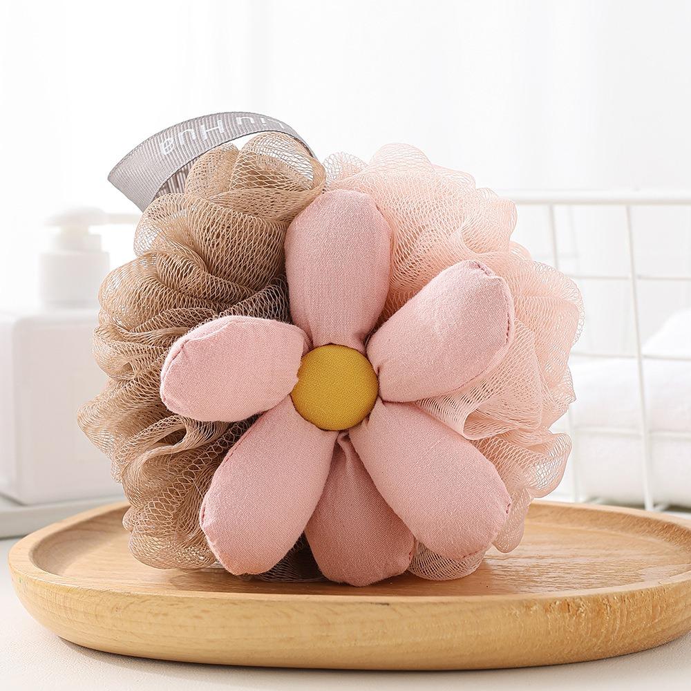 

2PCS Soft Colorblocked Shower Balls Lightweight Foaming Shower Ball Flower Shower Ball Home розовый