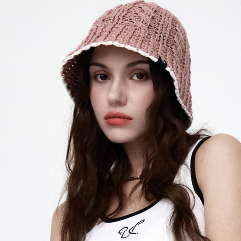 

ULUK Двухцветная панама-ведро с веткой 4 цвета pink