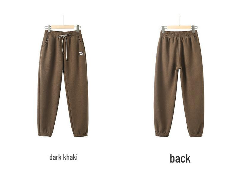 Mom's High-Waisted Tapered Pants - Plus Velvet, Midweight, Casual, Spring-Fall, Winter Wear