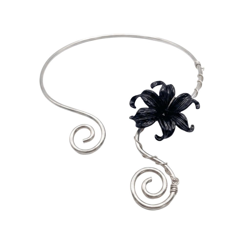 Multi Layered Flower Collarbone Chain Spiral Zinc Zinc Alloy Neck Personalized Iris Flower Necklace Daily