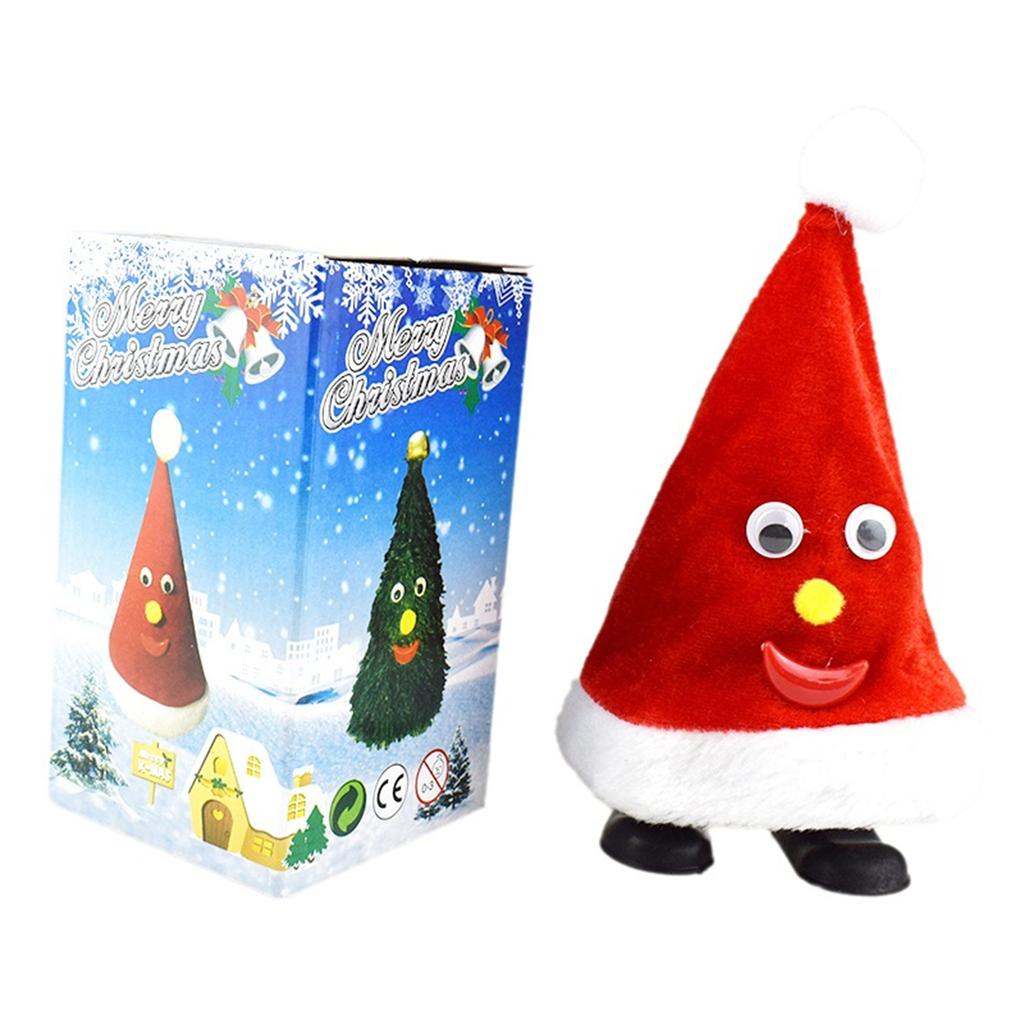 Dancing Christmas Tree Santa Hat Plush Toy Music Interactive Holiday Character For Boy Girl For Home And School Decorations