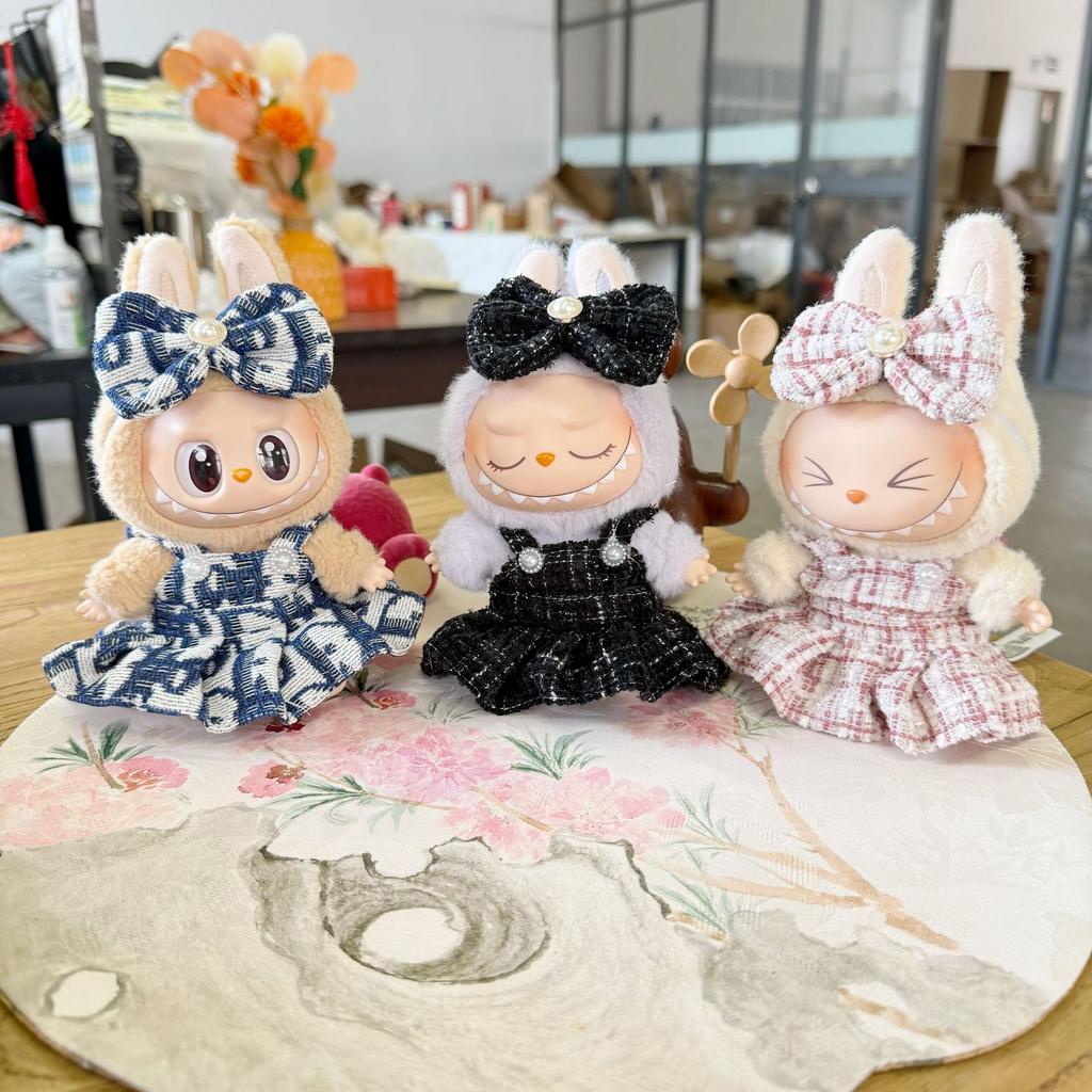 For 15/17cm Labubu V1 V2 Doll Clothing Fashion Hoodie and Pants Set Korean Idol Trendy DIY Doll Clothing Accessories Toy Gift