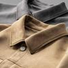 Autumn Winter Men's Casual Fashion Suede Warm Bomber Jacket Parkas Man Outdoor Fashion Turn Collar Jacket Coats Outwear