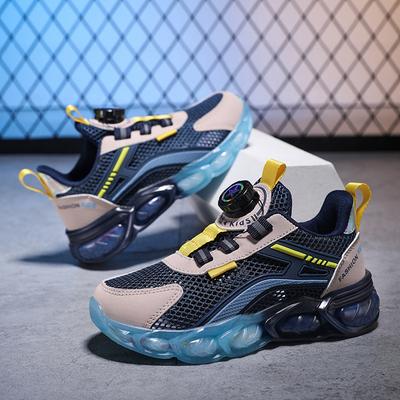 Boys' Shoes Spring and Summer New Single Net Children's Rotating Button Sports Shoes Medium and Older Children's Casual Shoes