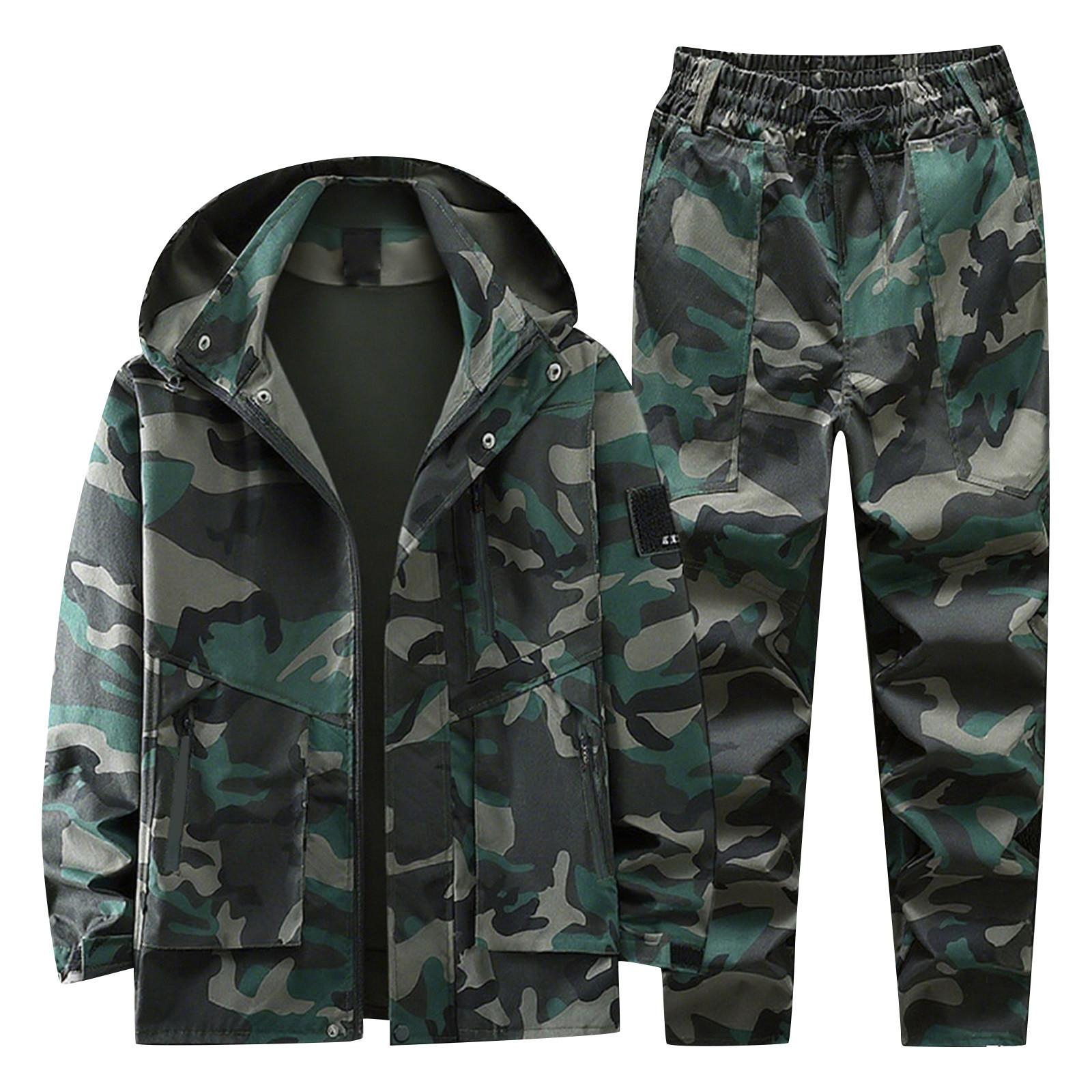

Мужская куртка Рабочий костюм Мужская рабочая одежда Ветрозащитный Камуфляжный с капюшоном Уличный костюм XL