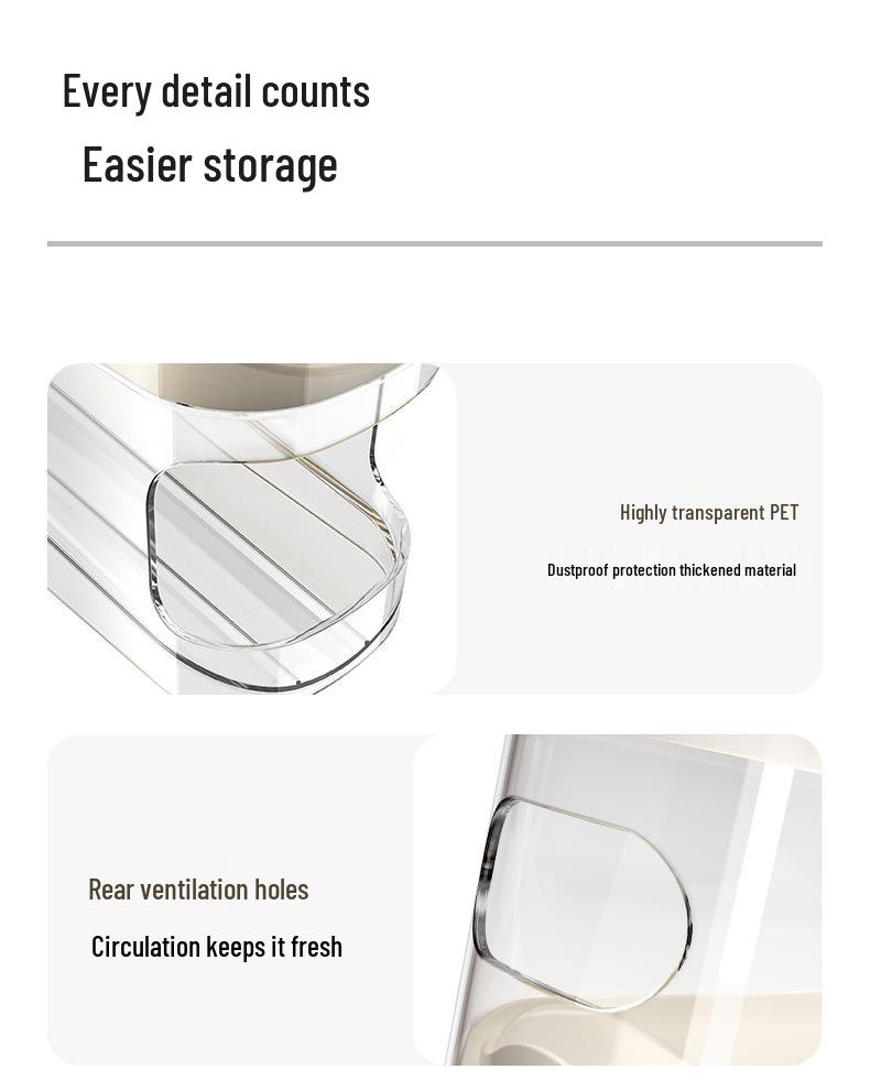 Refrigerator Egg Storage Box with Rolling Rack and Lid, Transparent Food-Grade Design