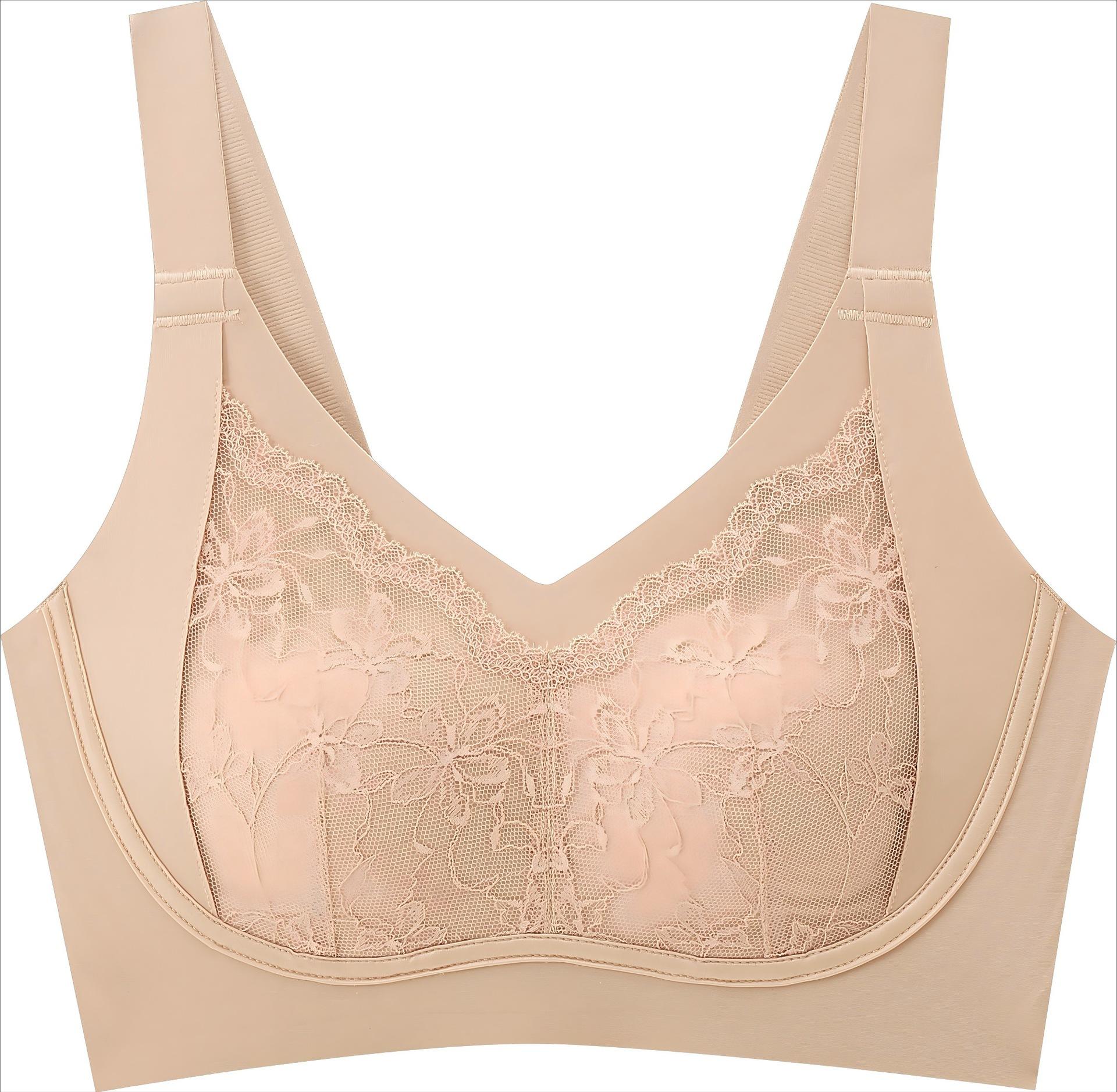 

Европейское и американское бесшовное нижнее белье большого размера для женщин: легкий и тонкий бюстгальтер для большой груди, маленькая грудь, мягкое кружево, ушки кролика защищают от света M